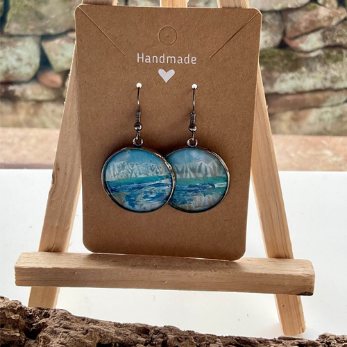 Encaustic Abstract Earrings