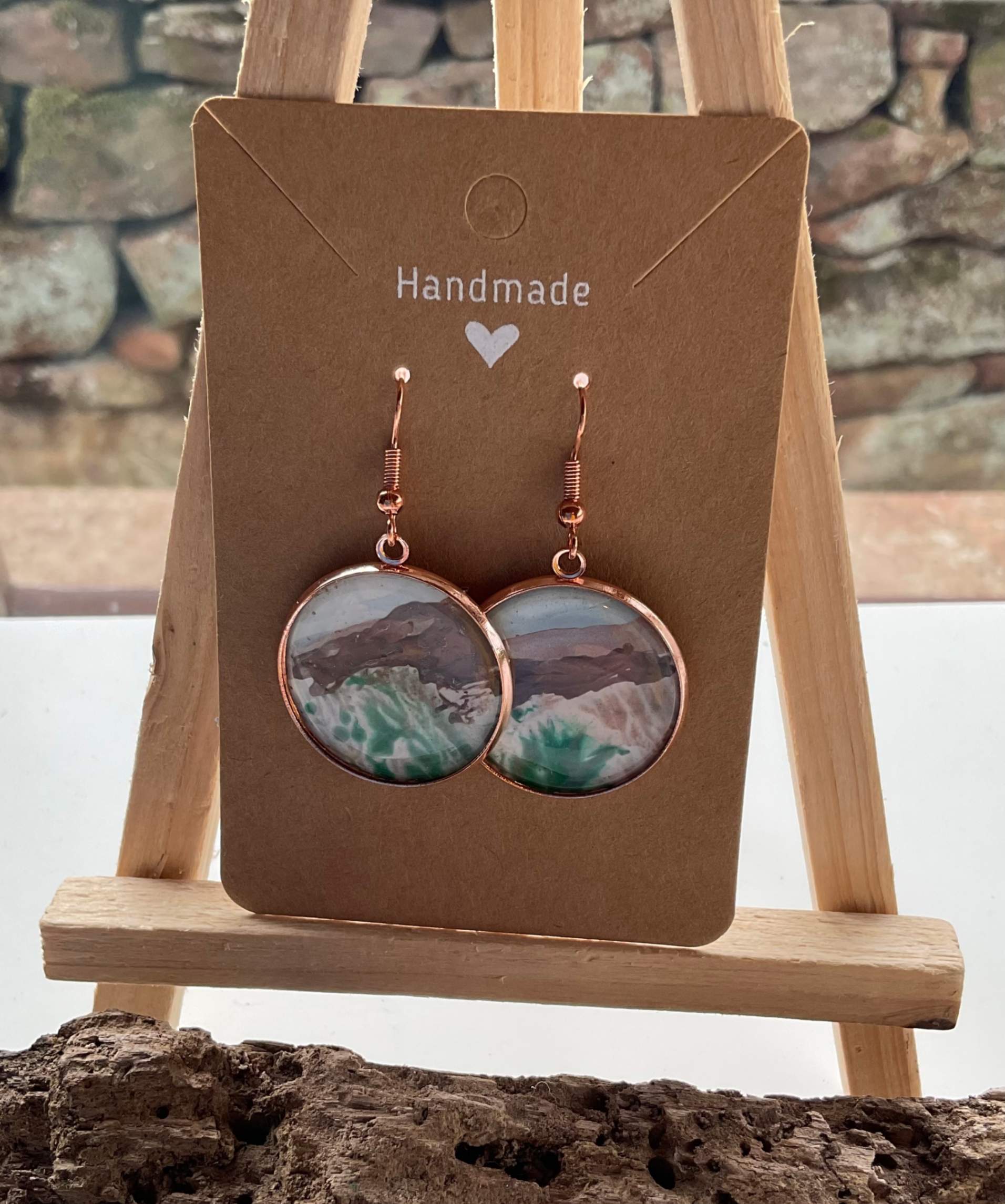 Encaustic Abstract Earrings - Image 4
