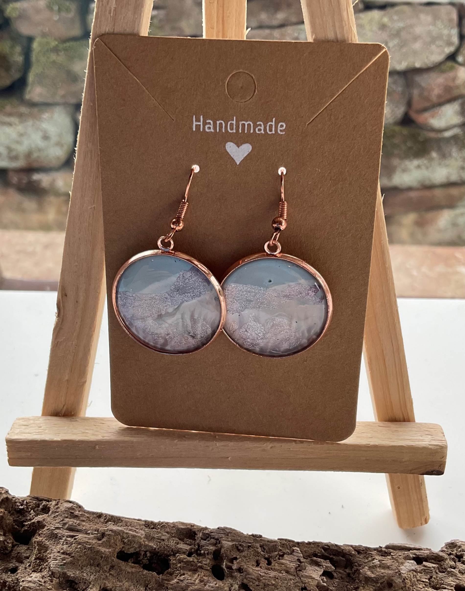 Encaustic Abstract Earrings - Image 3